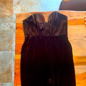 Bonned boddess black velvet pantsuit